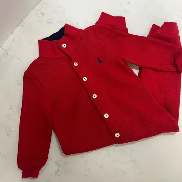 Ralph Lauren Red Footies One Piece - Picture 1 of 7
